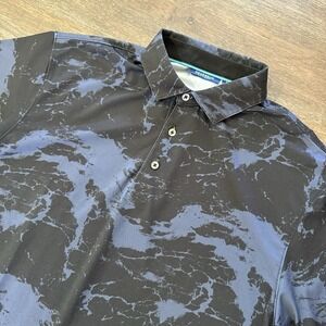 Devereux‎ Golf Polo Shirt Men's Sz M Multicolor "Marble" Geometric Print